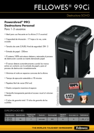 Destructora de Papel Fellowes SB-99Ci de 17 Hojas en MegaOffice.com.ve